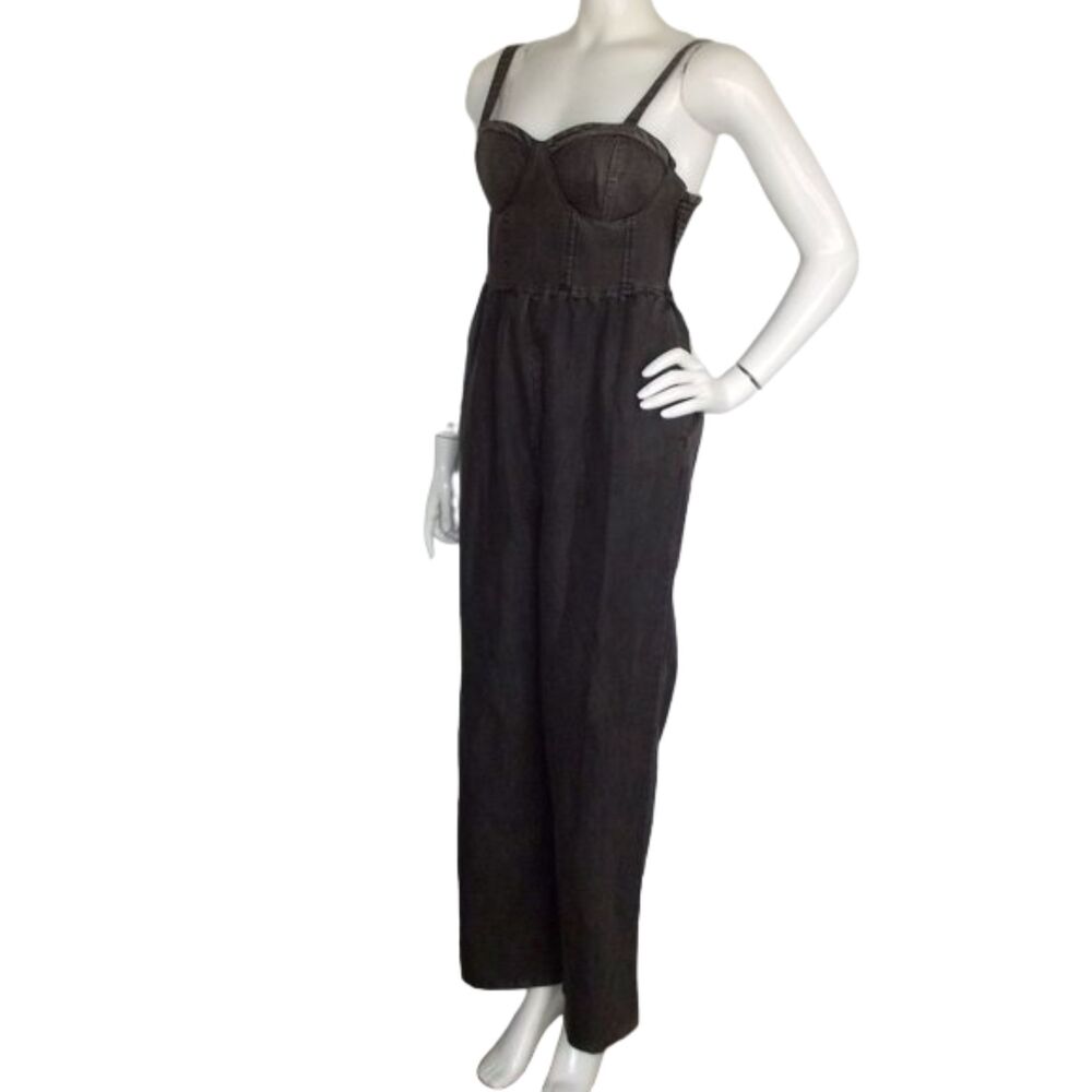 new BOG Collective Jumpsuit, S, Faded Black, Adj Wide Straps, Smocked upper - Picture 3 of 15